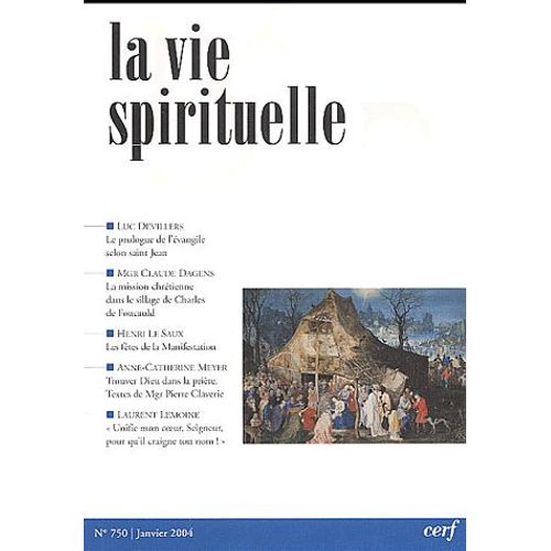 La Vie Spirituelle N° 750 Janvier 2004