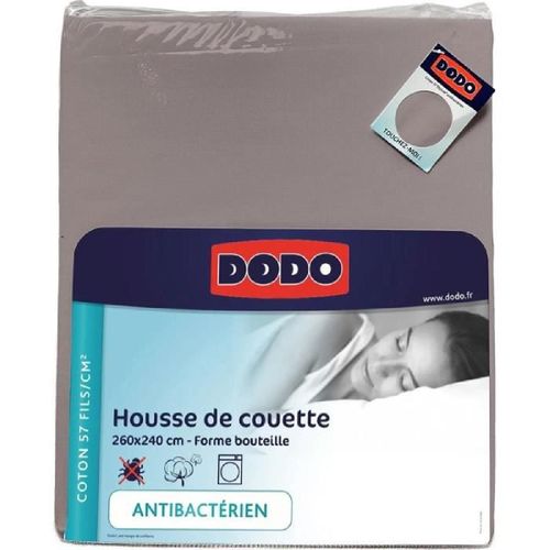 Dodo - Housse De Couette - 260x240 Cm - Coton - Antibact¿Rien - Taupe