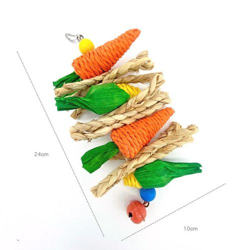 Jouets De Dentition En Forme De Perroquet Pour Animaux De Compagnie,Ulde Paille Tissée À La Main,Boule En Rotin De Maïs,Hamster,Lapin,Accessoires Pour Oiseaux - Type B Toy String