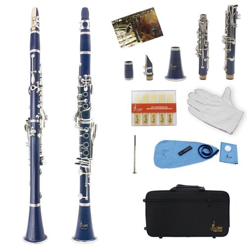 Slade-Clarinette Sib Portable En Abs,Instruments De Musique À Vent,Calcultation Professionnelle,17 Prédire,6 Anneaux - Type Navy Blue