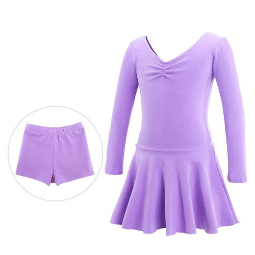 Robe De Danse De Ballet Et De Gymnastique Pour Enfants,Costume En Coton À Manches Longues,Robe De Ballet Épaisse Pour Filles,Vêtements De Danse D'hiver