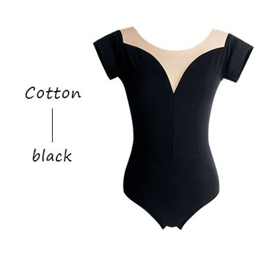 Justaucorps De Ballet Pour Filles Et Femmes,Encolure Sexy,Maille Douce En Coton,Noir,Blanc,Gymnastique,Costumes De Danse De Ballet
