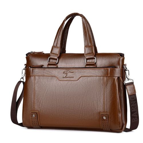 Sac pour ordinateur portable en cuir pour hommes,étui à bombes exécutives,sac en cuir LegiDispensLeather,sac lancé par l'homme,valise de créateur,sacs de luxe,17 pouces - Brown 1