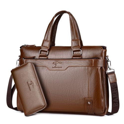 Sac pour ordinateur portable en cuir pour hommes,étui à bombes exécutives,sac en cuir LegiDispensLeather,sac lancé par l'homme,valise de créateur,sacs de luxe,17 pouces - Brown 2