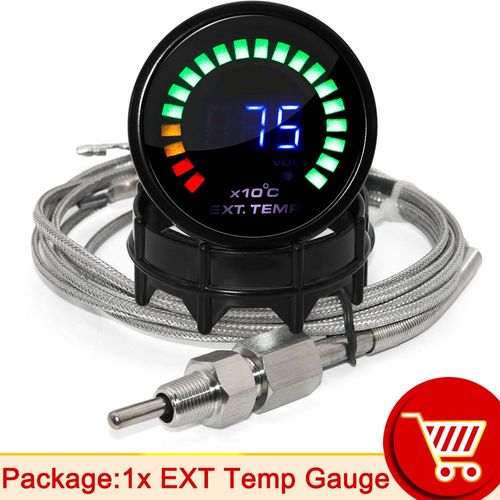 Compteur de division numérique à 20 LED,barre de suralimentation psi,vide,température de l'eau,presse à huile,voltmètre,rapport air/carburant,jauge EGT,température RPM,2 pouce - Type Ext temp gauge