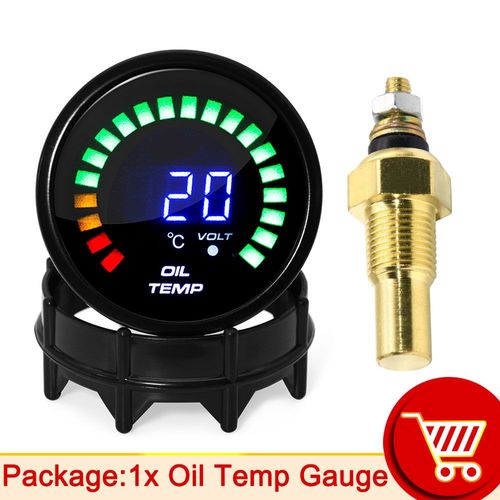 Compteur de division numérique à 20 LED,barre de suralimentation psi,vide,température de l'eau,presse à huile,voltmètre,rapport air/carburant,jauge EGT,température RPM,2 pouce - Type oil temp gauge