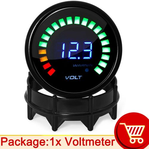 Compteur de division numérique à 20 LED,barre de suralimentation psi,vide,température de l'eau,presse à huile,voltmètre,rapport air/carburant,jauge EGT,température RPM,2 pouces,52m - Type voltmeter