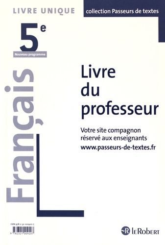 Français 5e - Livre Du Professeur