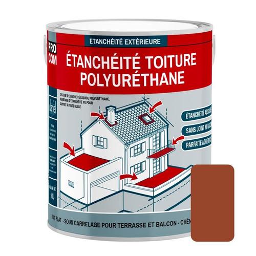 Étanchéité toiture polyuréthane - Étanchéité toit terrasse, toit plat PROCOM 3.5 Kg Rouge (RAL 8004)