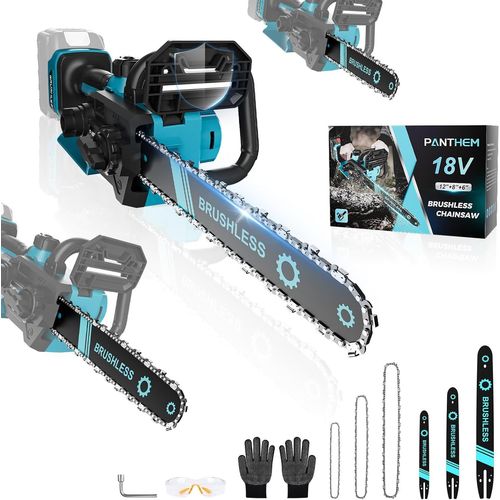 Tronçonneuse électrique sans fil compatible avec 18 V, 1000 W, 6 pouces, 8 pouces, 12 pouces,Tronçonneuse à Batterie D'huile Automatique & Tension de Chaîne Sans Outil, sans Batterie