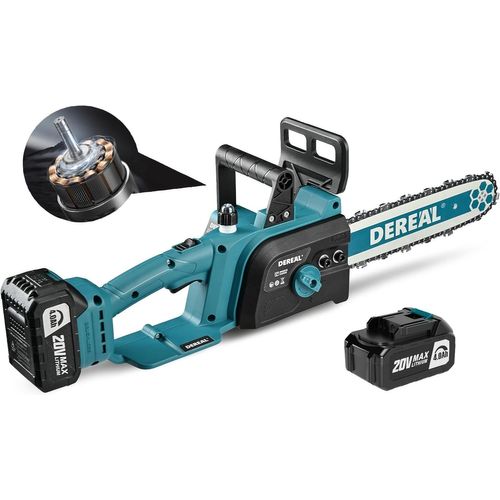 Tronçonneuse Électrique sans Fil Brushless de 30 cm, Batterie de 4.0Ah, 100 Coupes, 20V, Portable et Compacte pour la Coupe de Bois, Moteur Brushless Amélioré