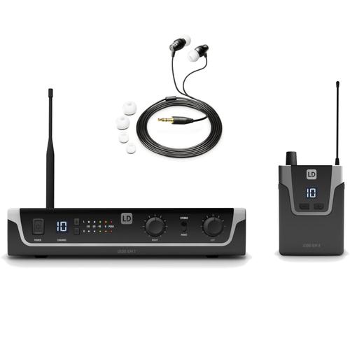 LD Systems U308 IEM HP set avec écouteurs intra-auriculaires (bandgap + ISM)