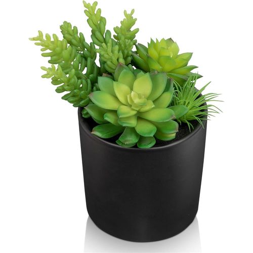 Plante succulente artificielle avec pot en céramique - Plante d'intérieur - Plantes succulentes artificielles comme une vraie décoration de table pour salle de bain, bureau, buffet, salle de