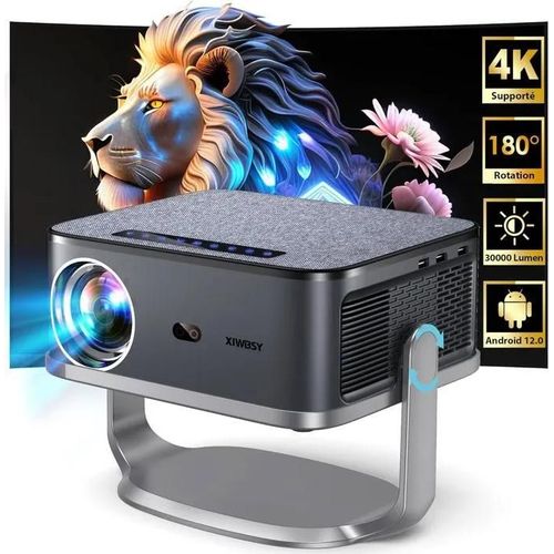 2025 Nouveau Videoprojecteur [180° Rotation & Android 12] Vidéo Projecteur 4K Supportée,30000 Lumen Full Hd 1080P Rétroprojecteur