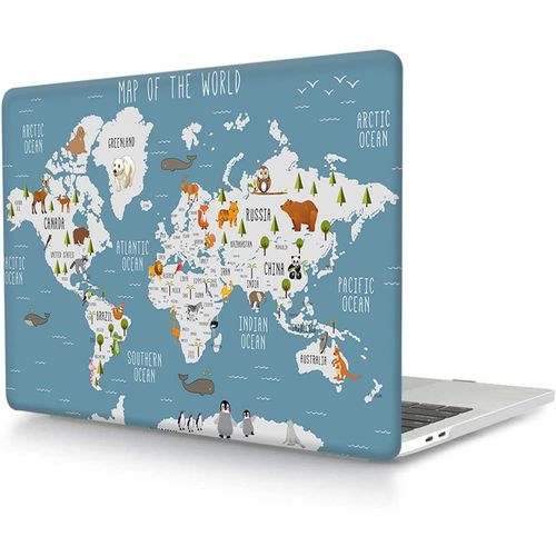 Coque Compatible avec MacBook Air 13 Pouces 2020 2019 2018 Version A2337 M1 A2179 A1932 avec Retina Display Touch ID, Étui Rigide Protecteur en Plastique, Carte du Monde