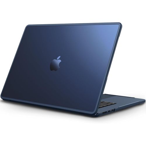 Coque Compatible avec MacBook Air 15 2024/2023 (M3/M2, A3114/A2941), Coque Rigide et Fine Etui Finition Mate Anti-Empreintes Digitales avec Bord en TPU Antichoc, Bleu Givré
