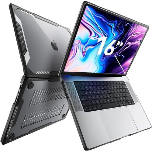 Coque pour MacBook Pro 16 Pouces (2024-2021), M4/M3/M2/M1 Pro/Max A3403 A3186 A2991 A2780 A2485 Étui Fine Protection Rigide Robuste, Noir