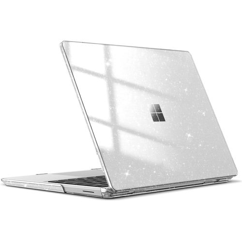 Coque Compatible avec Microsoft Surface Laptop Go 3/2/1 12.4 Pouces (2023/2022/2020, Modèle:2013/1943), Coque Rigide et Fine Étui Léger, Transparent Paillette