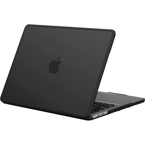 Coque Compatible avec MacBook Pro 13 Pouces 2022-2017, M1 M2 A2338 A2251 A2289 A2159 A1989 A1708 A1706, Cadre en TPU Anti-Rupture, Étui Rigide Protection - (Bord Noir) Noir Mat