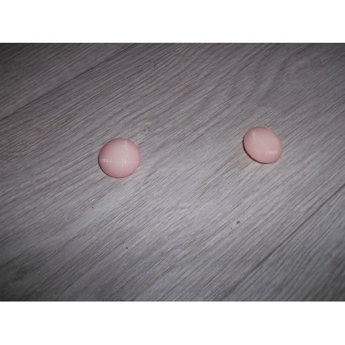 Boucles D'oreilles Rondes Tout Plastique Rose Pâle Neuves