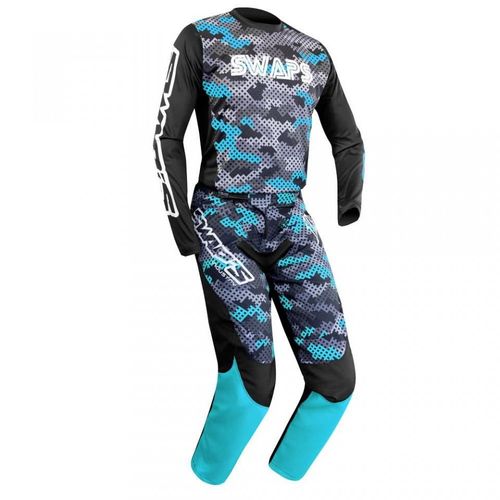 Pantalon Moto Cross Swaps Camo Kid Bleu Pour Enduro Tt Taille Xl Enfant Neuf
