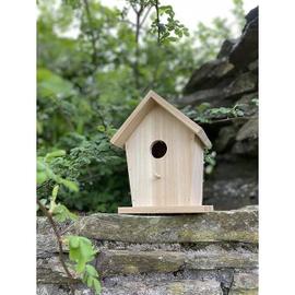 Mangeoire et abreuvoir GENERIQUE Mangeoire à oiseaux à suspendre FONGWAN  Cage à oiseaux extérieure en bois en forme de maison - noir