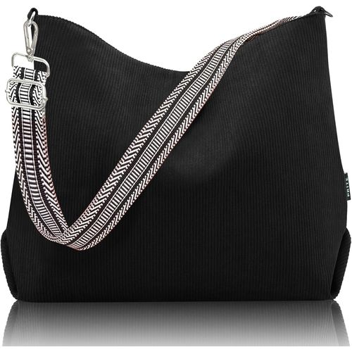 Velours Côtelé Sac A Main Femmes Bandoulière Ajustable Sac Cabas Tote Bag Pour École, Collège Et Travail[L32]