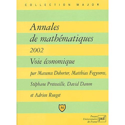 Annales De Mathématiques 2002 - Voie Économique