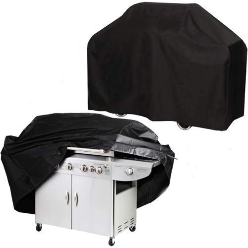 Housse de barbecue, imperméable, housse de barbecue de terrasse, tissu Oxford résistant à la pluie et à la poussière, coupe-vent et résistant aux UV, housse de fumoir à gaz avec cordon de serrage réglable (145*61*117cm)