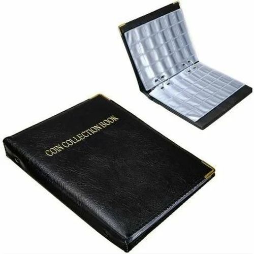 Album De Rangement Pour Pièces De Monnaie 480 Poches - Classeur Avec Pochettes 3x3cm Pour Collectionneurs - Noir