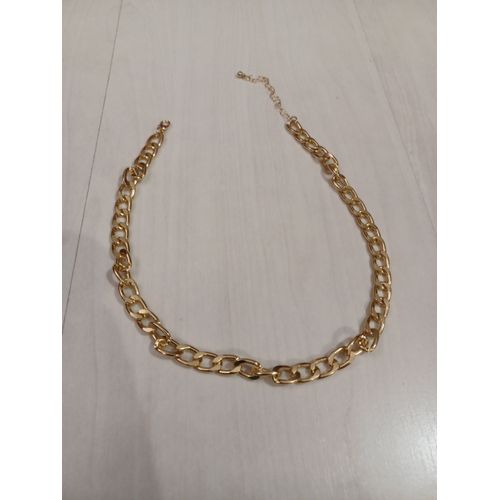 Collier Métal Doré,Chaine Simple,Grands Maillons,Taille 50cm