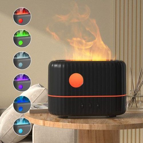 Diffuseur D'huiles Essentielles Flame Light, Diffuseur Humidificateur D'air Noir