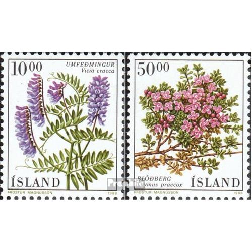 Islande 689-690 (Édition Complète) Neuf 1988 Fleurs