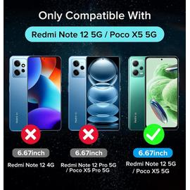 ivoler Coque pour Xiaomi Redmi Note 12 4G (Pas pour Redmi Note 12 5G) avec 3
