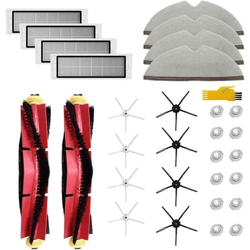 Kit d'accessoires pour Xiaomi S6 MaxV S6 Pure S5 Max S6 S50 S5 S55 E25 E20 E35 Pièces de Rechange pour aspirateur Robot 30 Packs Brosse Principale et Filtre et Brosse latérale