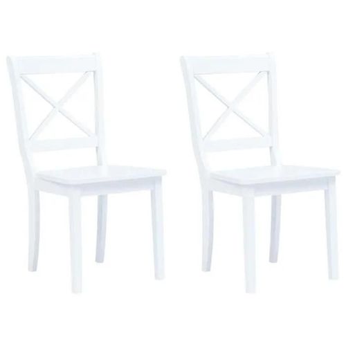 Vidaxl 2x Bois D'hévéa Massif Chaises De Salle À Manger Chaises À Dîner Chaises De Repas Chaises De Cuisine Chaises De Salon 247356