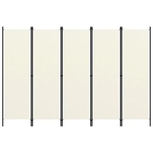 vidaXL Cloison de séparation 5 panneaux Blanc crème 250x180 cm
