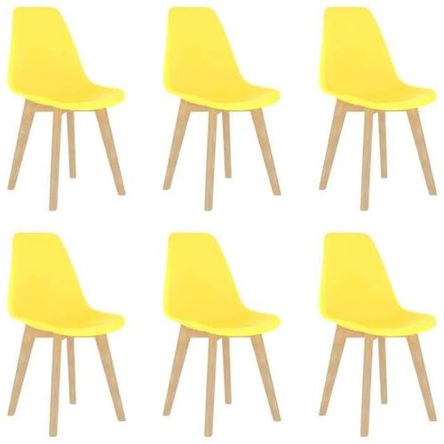 Vidaxl Chaises De Salle À Manger 6 Pcs Jaune Plastique