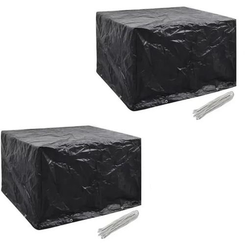 Housses De Salon De Jardin En Rotin Vidaxl - Noir - 2 Personnes - 113x113 Cm - Imperméable Et Résistante Aux Uv