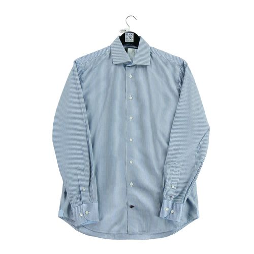 Reconditionné - Chemise Fitted Homme À Rayures - Taille M - Homme - Bleu