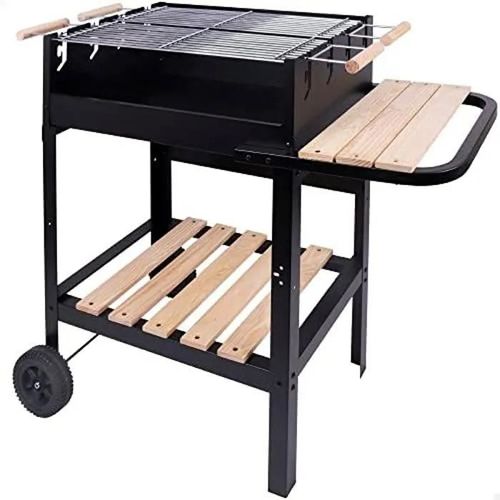 Barbecue au charbon de bois - AKTIVE - Double grill - Portable - Noir - 10 personnes