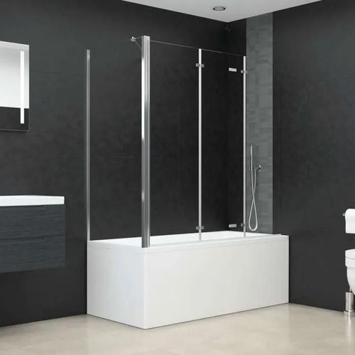 vidaXL Enclos de Bain Cabine de Douche Salle de Bain Maison Intérieur Accessoires de Fixation au Mur 120x69x130 cm Verre 146227