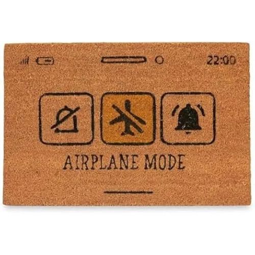 Paillasson - Gift Decor - Avion Jaune - 60 X 40 Cm - Fibres Naturelles - Multicolore