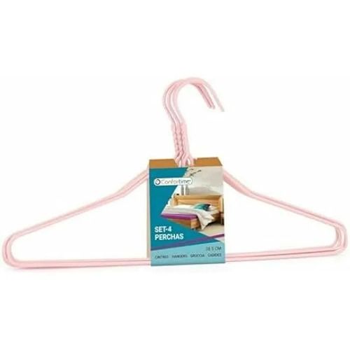 Cintres en métal et plastique - CONFORTIME - Lot de 4 - Multicolore - 39x22x2 cm - Qualité supérieure