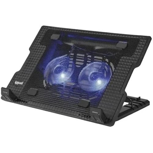 Refroidisseur portable - IGGUAL - jusqu'à 17" - 2 ventilateurs 100 mm - LED bleue - Silencieux