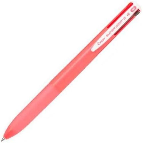 Stylo - Pilot - Super Grip G - 4 Couleurs - Rétractable - Corps Rose - Pointe Moyenne