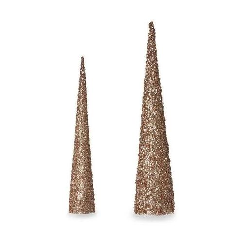 décoration noël cônes paillettes 9,5 x 60 x 9,5 cm 8,5 x 8,5 x 40 cm doré bronze