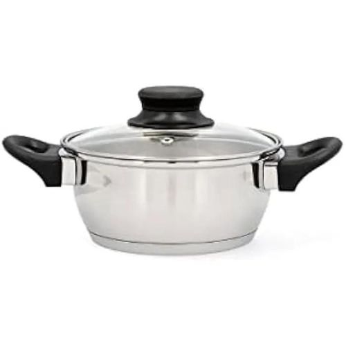 Casserole - Quid - 18 X 8,5 Cm - Acier Inoxydable - Compatible Tous Feux - Poignée Fixe
