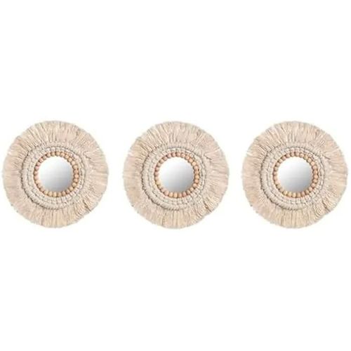 Miroirs - HOME ESPRIT - Lot de 3 - Blanc - Verre - 20 x 20 cm - Décoration murale