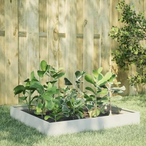 Vidaxl Lit Surélevé De Jardin Blanc 100x100x26 Cm Acier